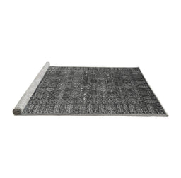 Sideview of Machine Washable Oriental Gray Industrial Rug, wshurb2321gry
