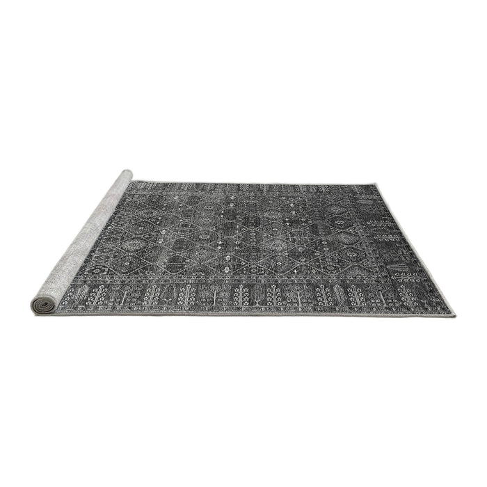 Sideview of Machine Washable Oriental Gray Industrial Rug, wshurb2321gry