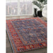 Mid-Century Modern Pink Oriental Rug in Family Room, urb2321