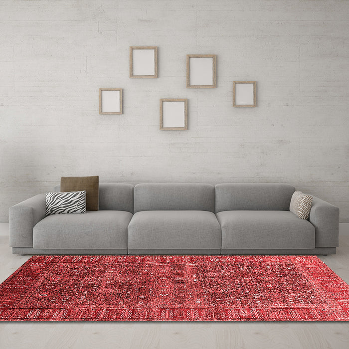 Industrial Red Washable Rugs