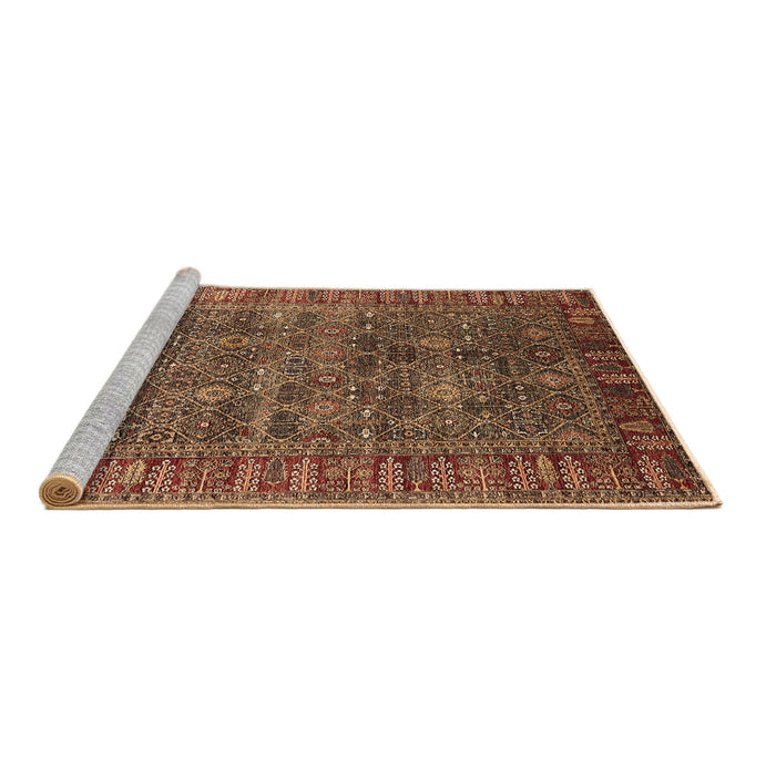 Sideview of Machine Washable Oriental Brown Industrial Rug, wshurb2321brn