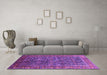 Machine Washable Oriental Purple Industrial Area Rugs in a Living Room, wshurb2321pur