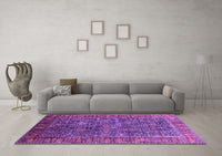 Machine Washable Oriental Purple Industrial Rug, wshurb2321pur