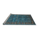 Sideview of Machine Washable Oriental Light Blue Industrial Rug, wshurb2321lblu