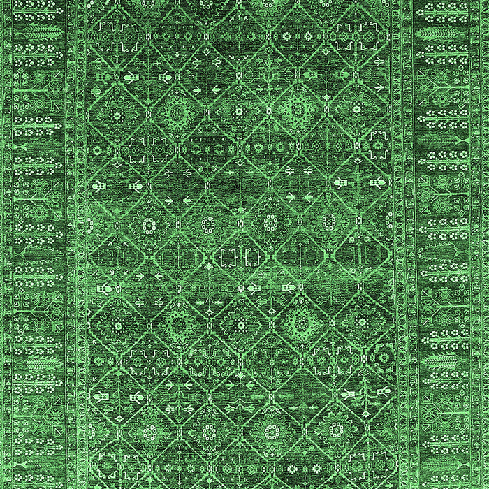 Machine Washable Oriental Emerald Green Industrial Area Rugs, wshurb2321emgrn