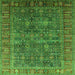 Square Oriental Green Industrial Rug, urb2321grn