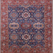 Square Mid-Century Modern Pink Oriental Rug, urb2322