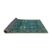 Sideview of Oriental Turquoise Industrial Rug, urb2322turq