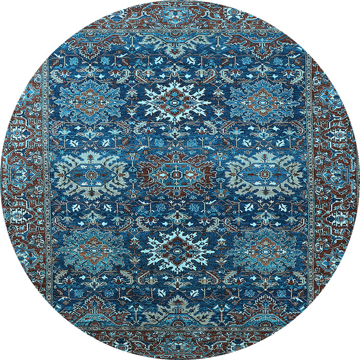 Round Oriental Light Blue Industrial Rug, urb2322lblu