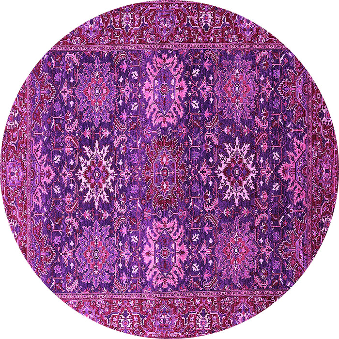 Round Oriental Pink Industrial Rug, urb2322pnk