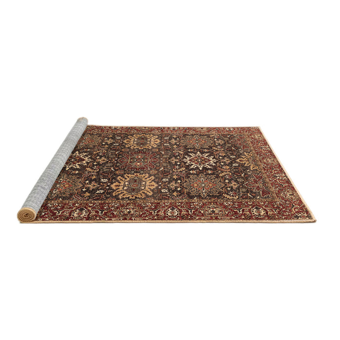 Sideview of Machine Washable Oriental Brown Industrial Rug, wshurb2322brn