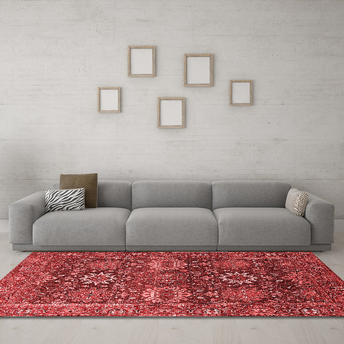 Industrial Red Washable Rugs