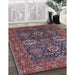 Mid-Century Modern Pink Oriental Rug in Family Room, urb2322