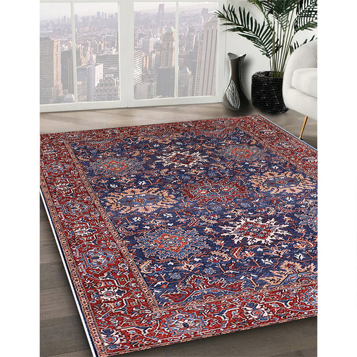 Machine Washable Industrial Modern Rosy Pink Rug in a Family Room, wshurb2322