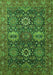 Machine Washable Oriental Green Industrial Area Rugs, wshurb2322grn