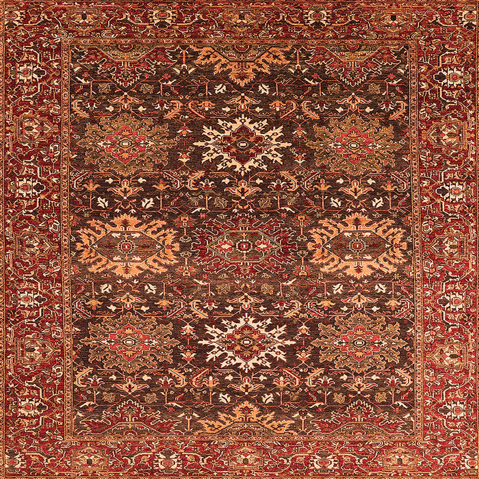 Square Oriental Orange Industrial Rug, urb2322org