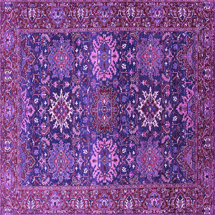 Square Machine Washable Oriental Purple Industrial Area Rugs, wshurb2322pur