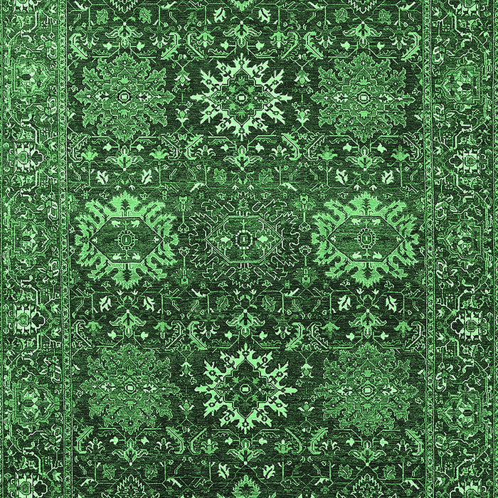Machine Washable Oriental Emerald Green Industrial Area Rugs, wshurb2322emgrn