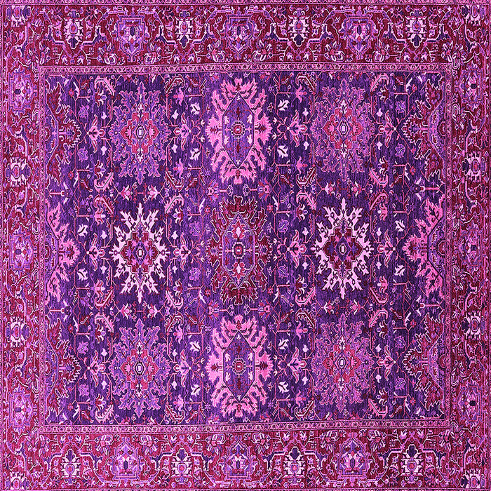 Square Machine Washable Oriental Pink Industrial Rug, wshurb2322pnk