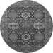 Round Oriental Gray Industrial Rug, urb2322gry