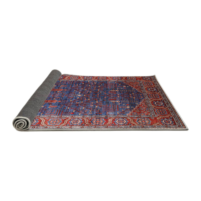 Sideview of Mid-Century Modern Carbon Red Oriental Rug, urb2323