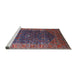 Sideview of Machine Washable Industrial Modern Carbon Red Rug, wshurb2323