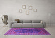 Machine Washable Oriental Purple Industrial Area Rugs in a Living Room, wshurb2323pur