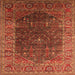 Square Oriental Orange Industrial Rug, urb2323org