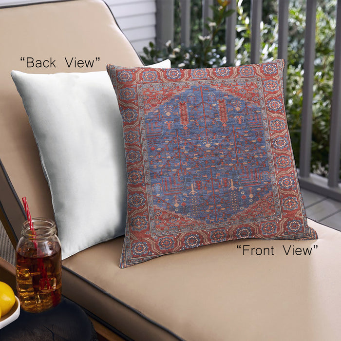 Front View of Mid-Century Modern Urban Square Carbon Red Throw Pillow, 18 inch by 18 inch, pwurb2323