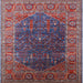 Square Mid-Century Modern Carbon Red Oriental Rug, urb2323