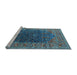 Sideview of Machine Washable Oriental Light Blue Industrial Rug, wshurb2323lblu