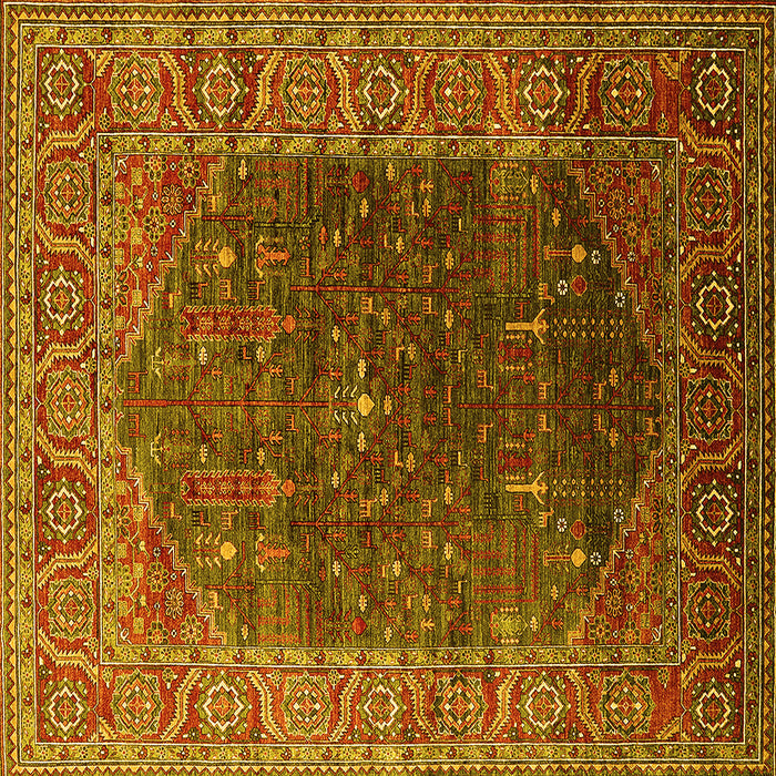 Square Oriental Yellow Industrial Rug, urb2323yw