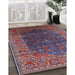 Mid-Century Modern Carbon Red Oriental Rug in Family Room, urb2323