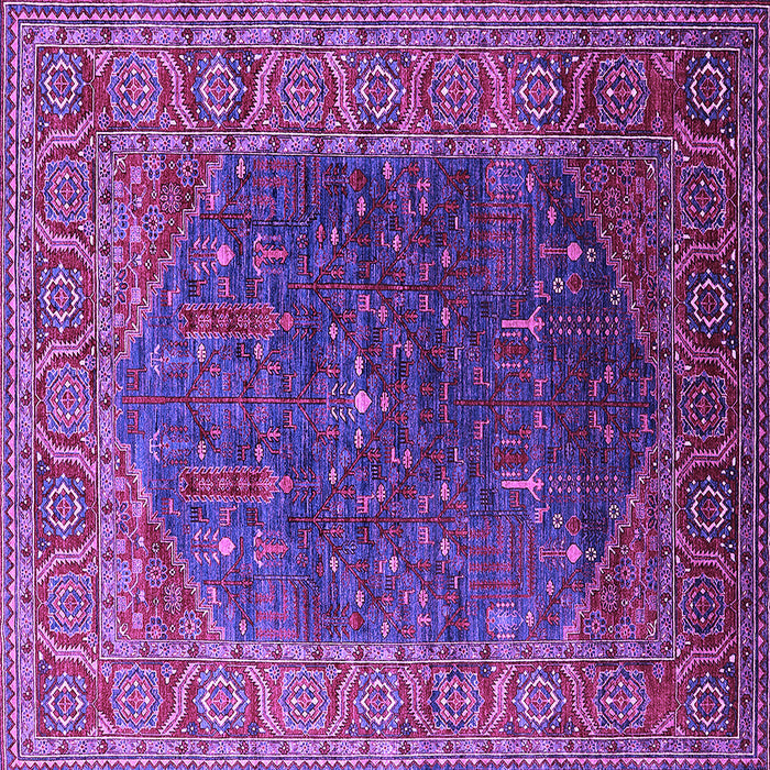 Square Oriental Purple Industrial Rug, urb2323pur