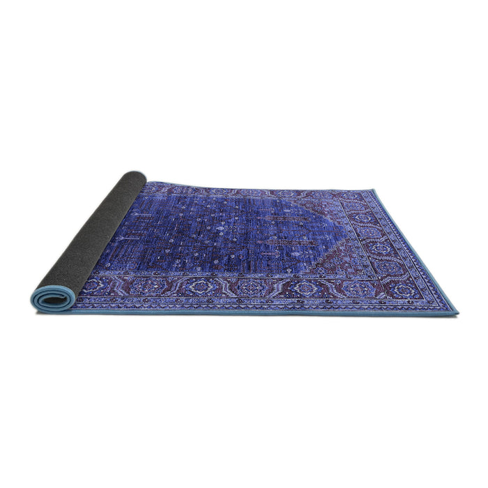 Sideview of Oriental Blue Industrial Rug, urb2323blu