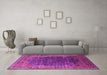 Machine Washable Oriental Pink Industrial Rug in a Living Room, wshurb2323pnk