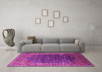 Machine Washable Oriental Pink Industrial Rug, wshurb2323pnk