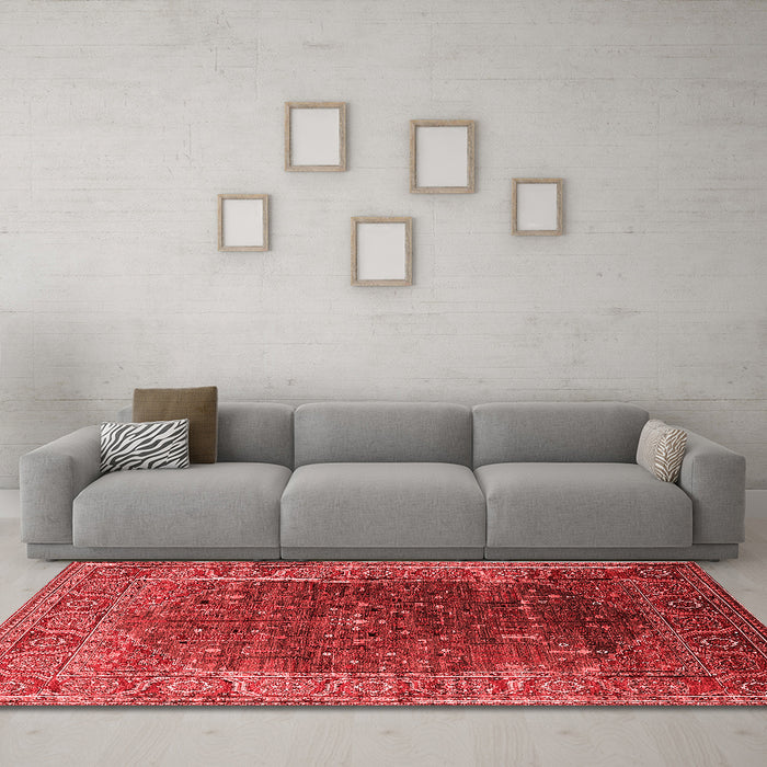 Industrial Red Washable Rugs