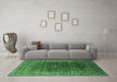 Machine Washable Oriental Emerald Green Industrial Area Rugs in a Living Room,, wshurb2323emgrn