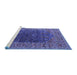 Sideview of Machine Washable Oriental Blue Industrial Rug, wshurb2323blu