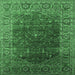 Square Oriental Emerald Green Industrial Rug, urb2323emgrn