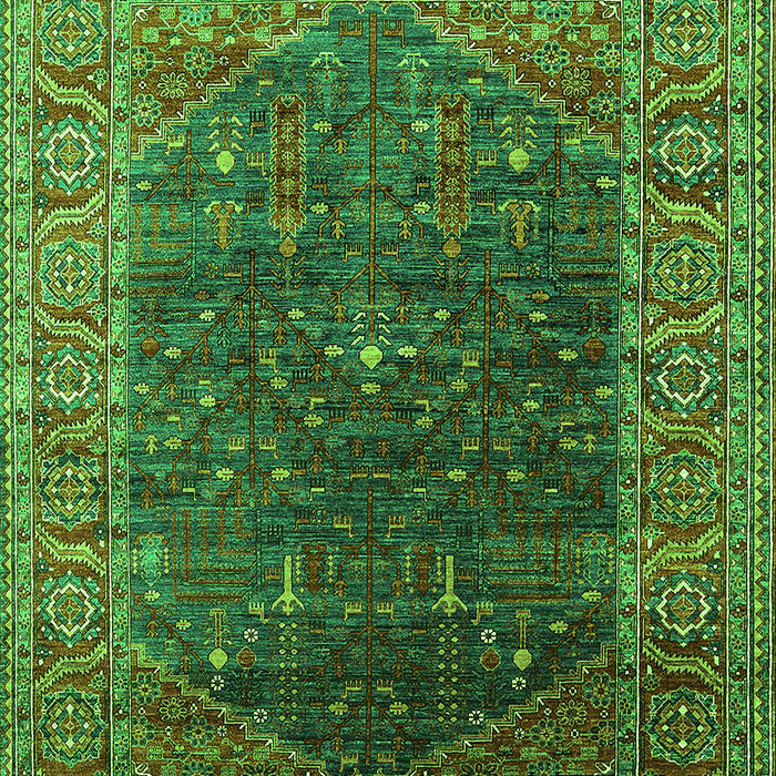 Machine Washable Oriental Green Industrial Area Rugs, wshurb2323grn