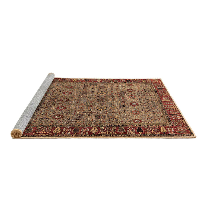 Sideview of Machine Washable Oriental Brown Industrial Rug, wshurb2324brn