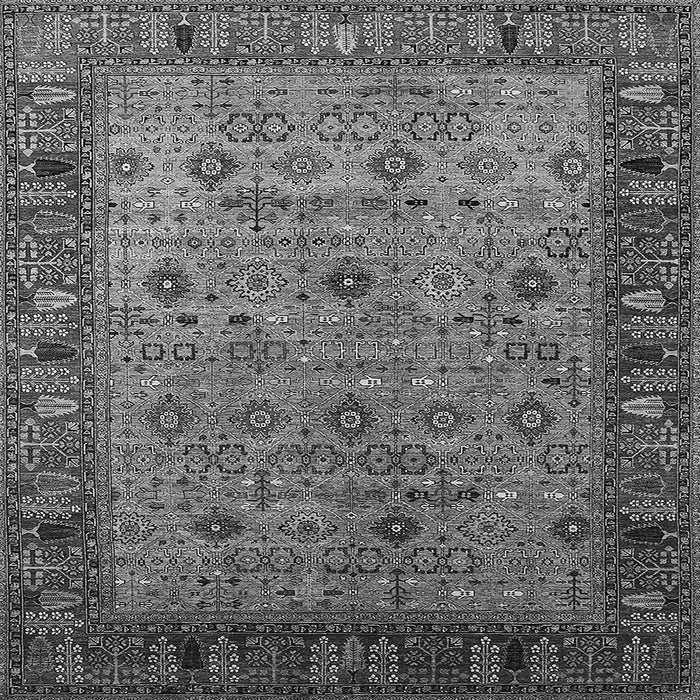 Square Machine Washable Oriental Gray Industrial Rug, wshurb2324gry