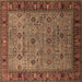 Square Oriental Brown Industrial Rug, urb2324brn