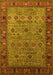 Machine Washable Oriental Yellow Industrial Rug, wshurb2324yw