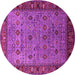 Round Oriental Pink Industrial Rug, urb2324pnk