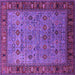 Square Machine Washable Oriental Purple Industrial Area Rugs, wshurb2324pur