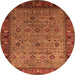 Round Oriental Orange Industrial Rug, urb2324org