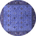 Round Oriental Blue Industrial Rug, urb2324blu